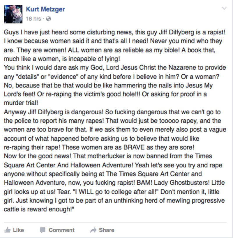 Screengrab: Kurt Metzger’s Facebook page